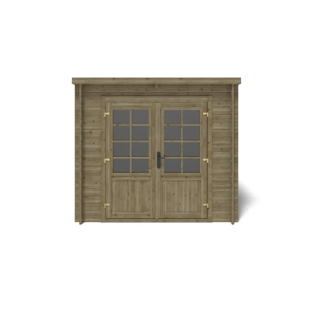 Abri de jardin en bois - 5m2 - 2.5x2m - Traité - Ep. 28mm - Couleur: vert