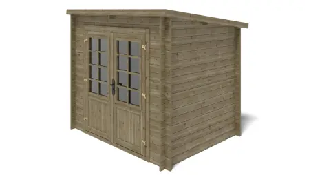 Abri de jardin en bois - 5m2 - 2.5x2m - Traité - Ep. 28mm - Couleur: vert