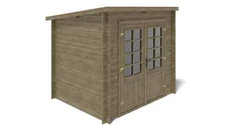 Abri de jardin en bois - 5m2 - 2.5x2m - Traité - Ep. 28mm - Couleur: vert