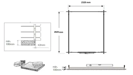 Abri de jardin en bois - 7.5m2 - 2.5x3m - Traité - Ep. 28mm - Couleur: marron