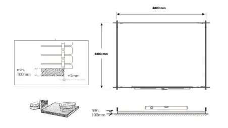 Abri de jardin en bois - 25m2 - 5x5m - Traité - Ep. 40mm - Couleur: vert