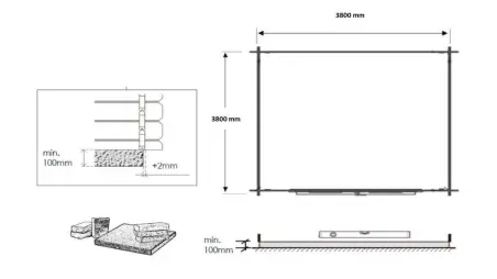 Abri de jardin en bois - 16m2 - 4x4m - Traité - Ep. 40mm - Couleur: vert
