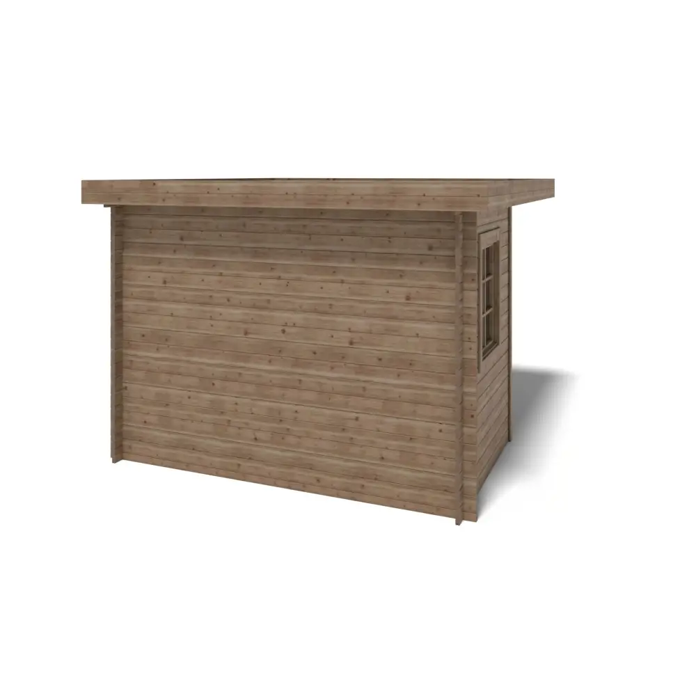 Abri de jardin en bois - 8m2 - 3x3m - Traité - Ep. 28mm - Couleur: marron