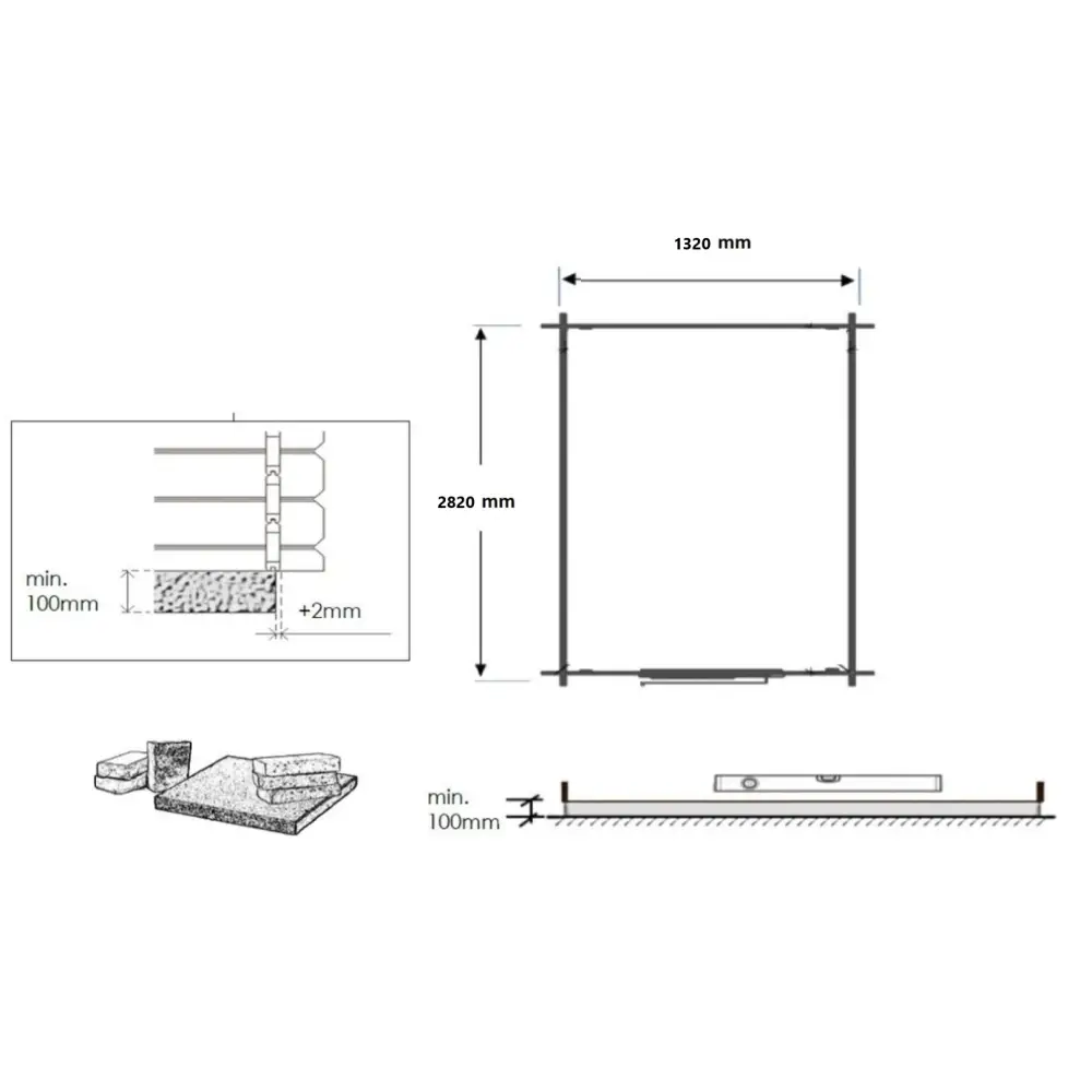 Abri de jardin en bois - 1.5x3 m avec extension de 1.5x2.76 m - 15.56 m² - Traité