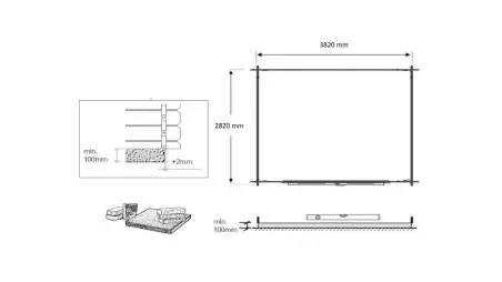 Abri de jardin en bois - 4x3 m avec extension de 4x2.76 m - 23.06 m² - Traité