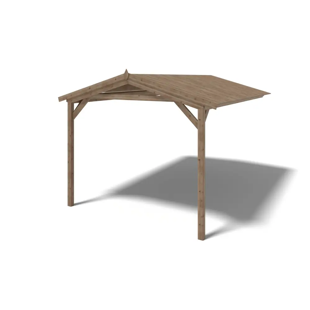 Abri de jardin en bois - 4x3 m avec extension de 4x2.76 m - 23.06 m² - Traité