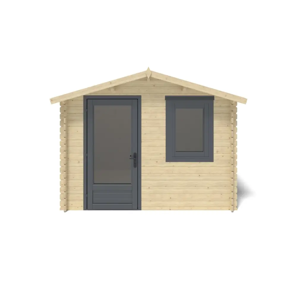 Abri de jardin en bois - 7.5m2 - 3x2.5m - Ep. 28mm - Couleur: naturel
