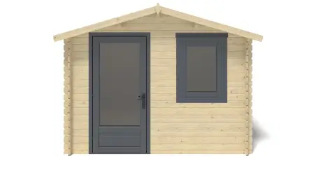 Abri de jardin en bois - 7.5m2 - 3x2.5m - Ep. 28mm - Couleur: naturel