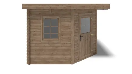 Abri de jardin en bois - 8m2 - 3x3m - Traité - Ep. 28mm - Couleur: marron