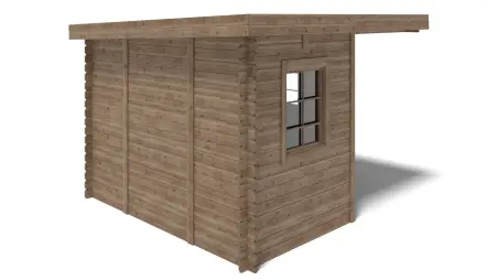 Abri de jardin en bois - 8m2 - 3x3m - Traité - Ep. 28mm - Couleur: marron