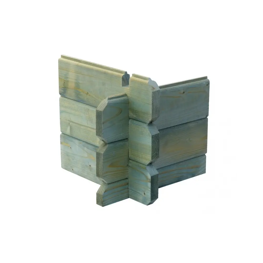 Abri de jardin en bois - 4.75m2 - 1.9x2.5m - Traité - Ep. 28mm - Couleur: vert