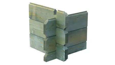 Abri de jardin en bois - 4.75m2 - 1.9x2.5m - Traité - Ep. 28mm - Couleur: vert