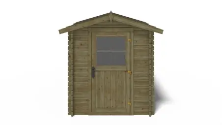 Abri de jardin en bois - 4.75m2 - 1.9x2.5m - Traité - Ep. 28mm - Couleur: vert