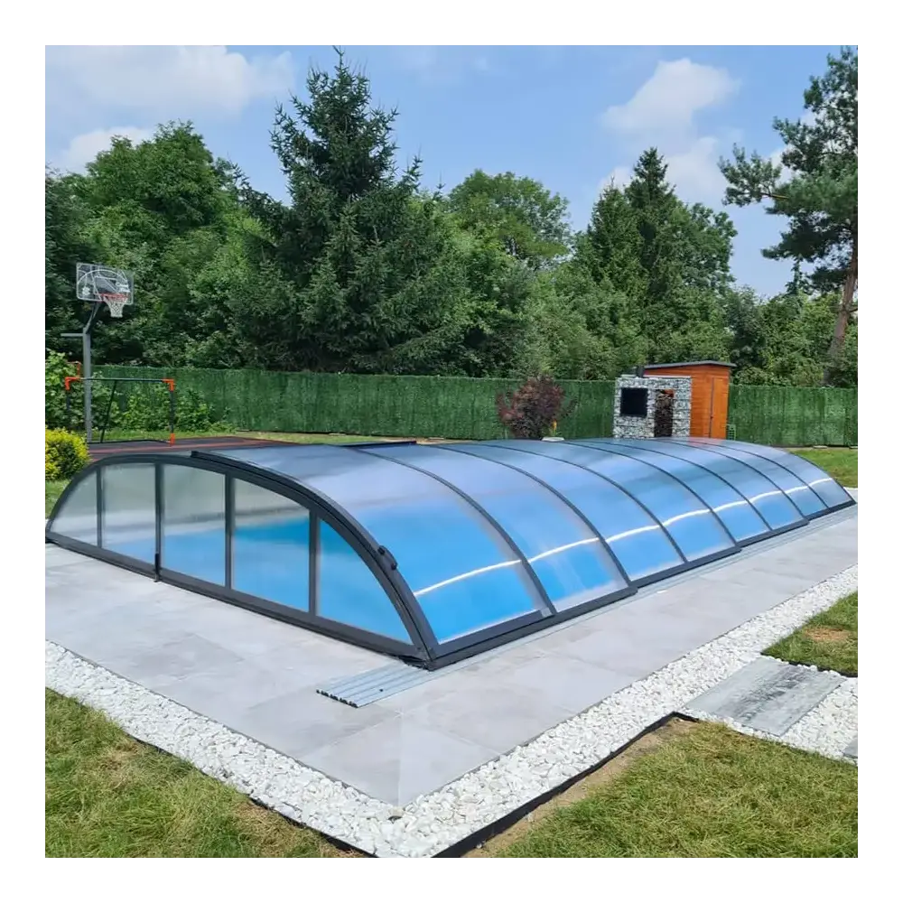 Abri de piscine Horizon - 7.03x3.36 m - polycarbonate alvéolaire 8 mm - pour piscine BAS7307