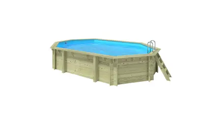 Piscine en bois 6.57x4.07 - H.1.2 m cadre en métal, sans dalle béton