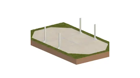 Piscine en bois 6.57x4.07 - H.1.2 m cadre en métal, sans dalle béton