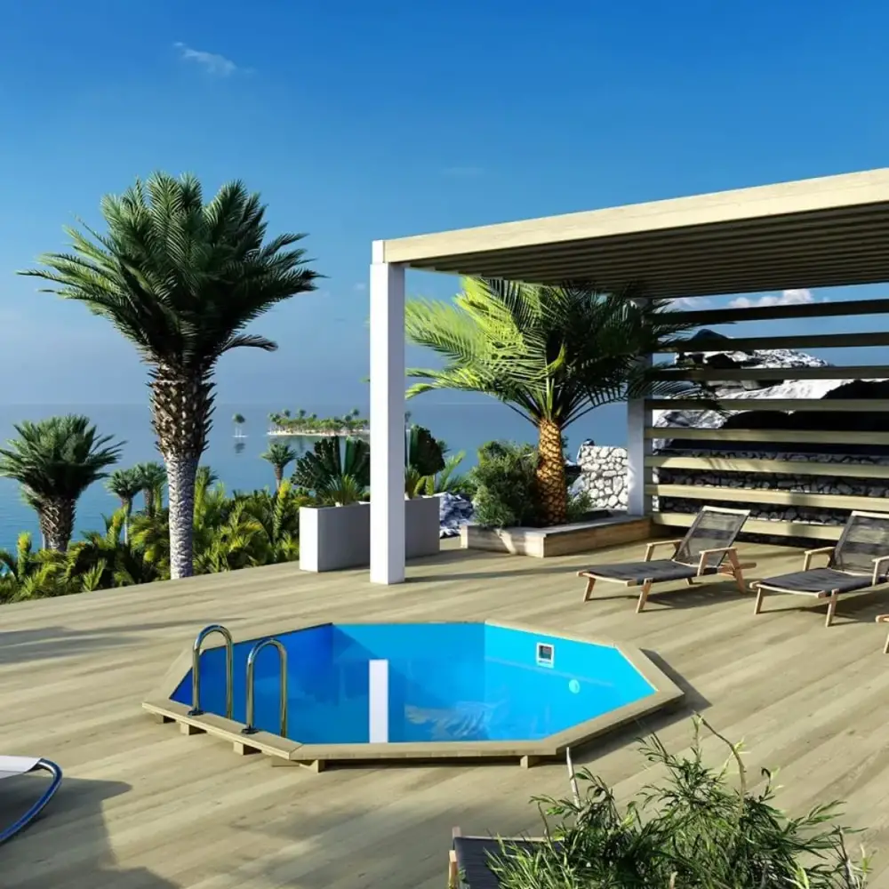 Piscine en bois Coral 3.25x3.25 - H.1.18 m autoportante