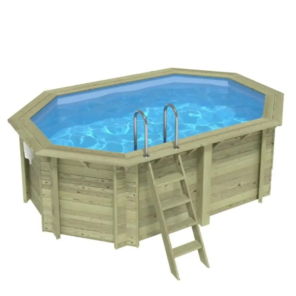 Piscine en bois Nemo 4.3x3 - H.1.31 m fixations à sceller