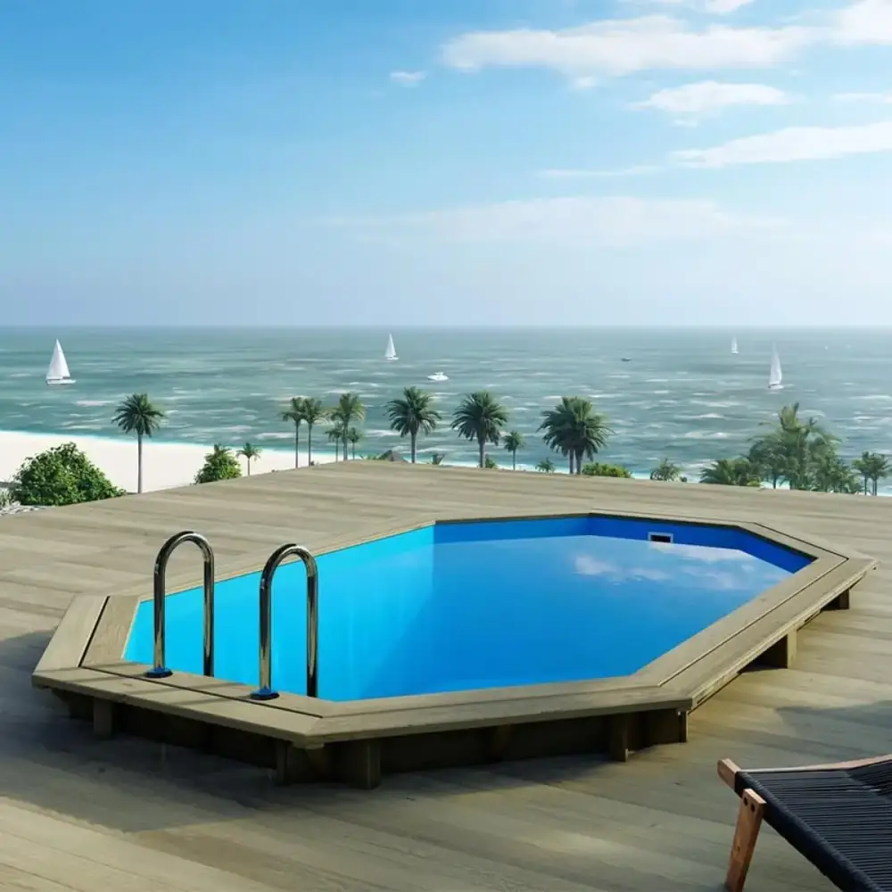 Piscine en bois Nemo 4.3x3 - H.1.31 m fixations à sceller