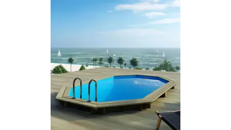 Piscine en bois Nemo 4.3x3 - H.1.31 m fixations à sceller