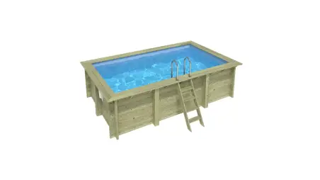 Piscine en bois Aqua 4.65x2.85 - H.1.24 m fixations à sceller