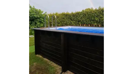 Piscine en bois Aqua 4.65x2.85 - H.1.24 m fixations à sceller
