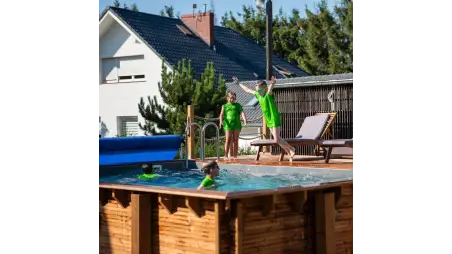 Piscine en bois Aqua 4.65x2.85 - H.1.24 m fixations à sceller