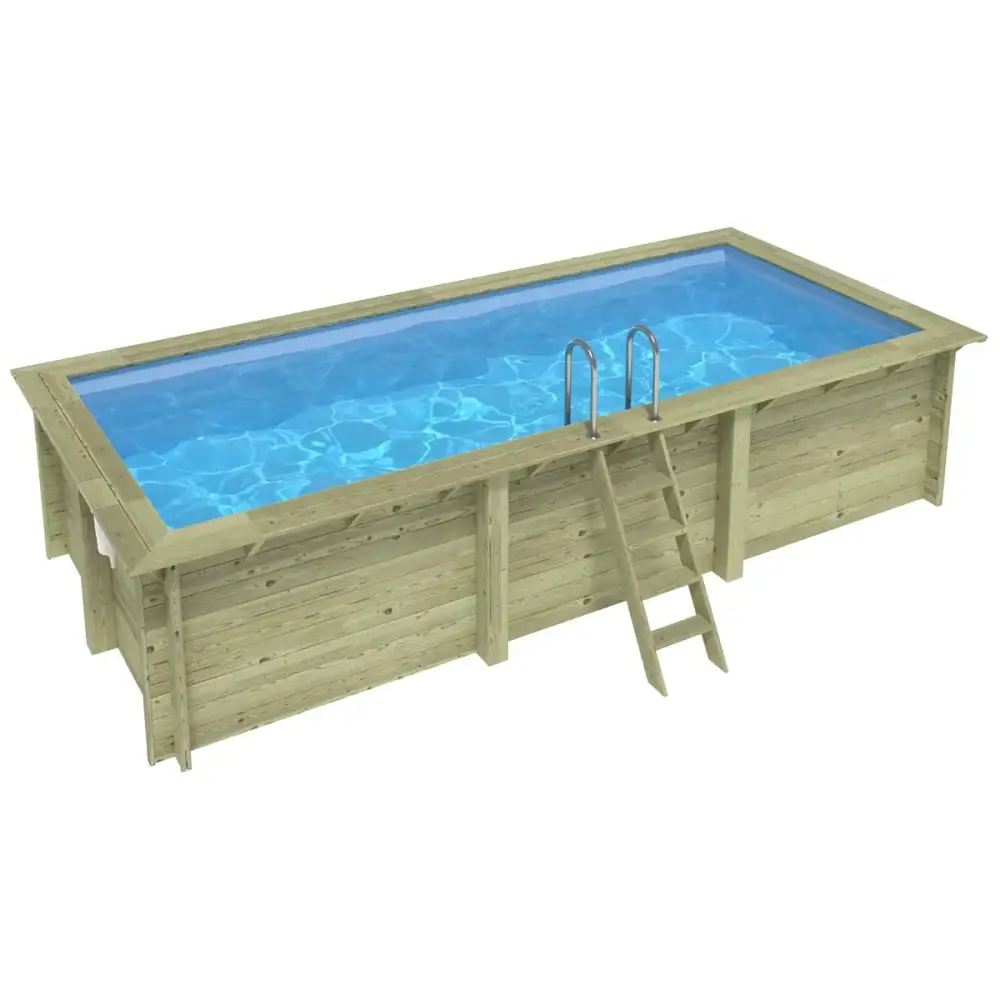 Piscine en bois Aqua 6.1x2.85 - H.1.31 m fixations à sceller