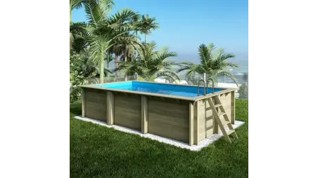 Piscine en bois Aqua 6.1x2.85 - H.1.31 m fixations à sceller