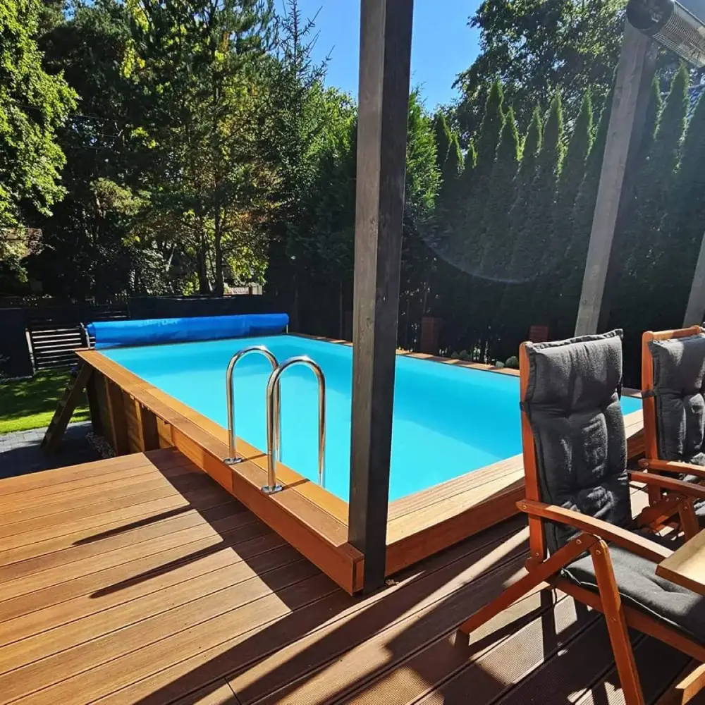 Piscine en bois Aqua 6.1x2.85 - H.1.31 m fixations à sceller