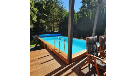 Piscine en bois Aqua 6.1x2.85 - H.1.31 m fixations à sceller