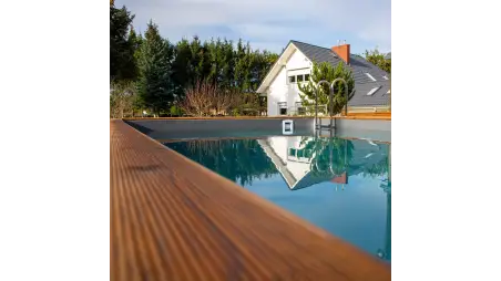 Piscine en bois Aqua 6.1x2.85 - H.1.31 m fixations à sceller