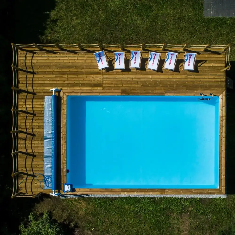 Piscine en bois Aqua 6.1x2.85 - H.1.31 m fixations à sceller