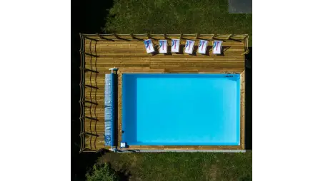 Piscine en bois Aqua 6.1x2.85 - H.1.31 m fixations à sceller