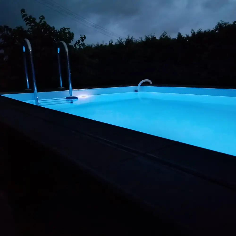 Piscine en bois Aqua 7x3.75 - H.1.45 m fixations à sceller