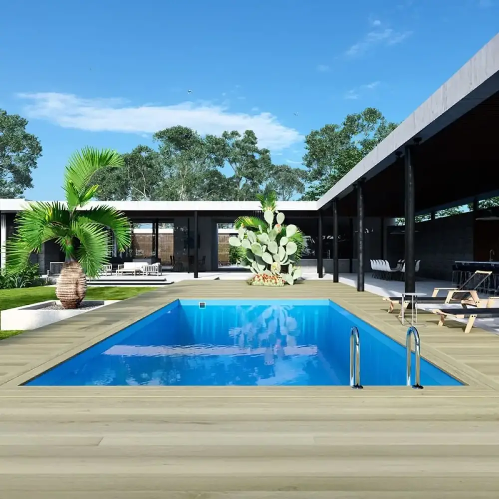 Piscine en bois Aqua 8.5x4.35 - H.1.45 m fixations à sceller