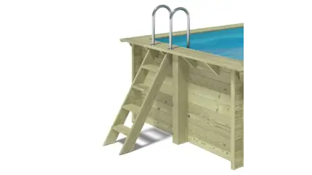 Piscine en bois Aqua 8.5x4.35 - H.1.45 m fixations à sceller