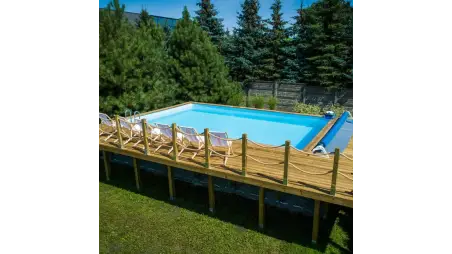 Piscine en bois Aqua 8.5x4.35 - H.1.45 m fixations à sceller