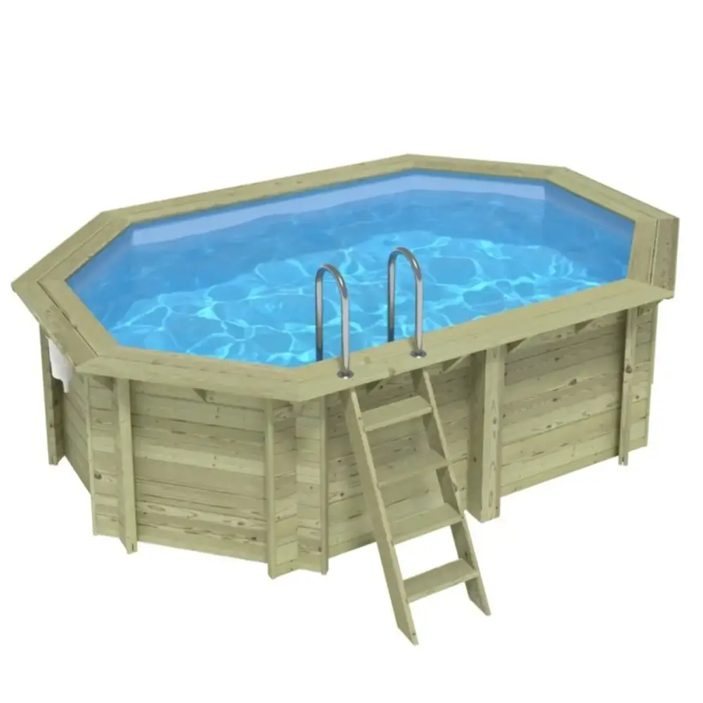 Piscine en bois Nemo 4.3x3 - H.1.18 m cadre en métal, sans dalle béton