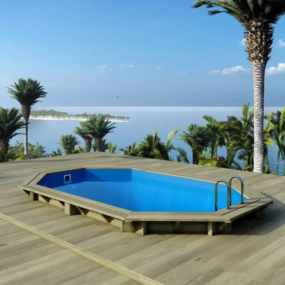 Piscine en bois Nemo 4.3x3 - H.1.18 m cadre en métal, sans dalle béton