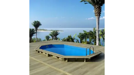 Piscine en bois Nemo 4.3x3 - H.1.18 m cadre en métal, sans dalle béton