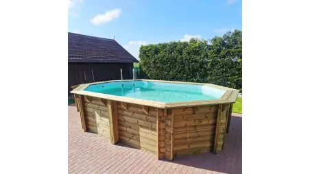 Piscine en bois Nemo 4.3x3 - H.1.18 m cadre en métal, sans dalle béton