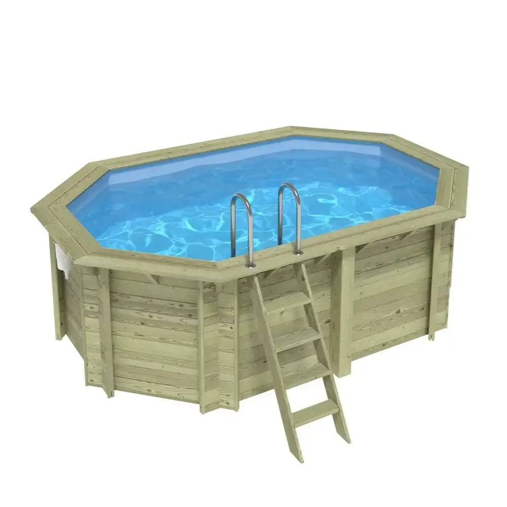 Piscine en bois Nemo 4.3x3 - H.1.31 m cadre en métal, sans dalle béton
