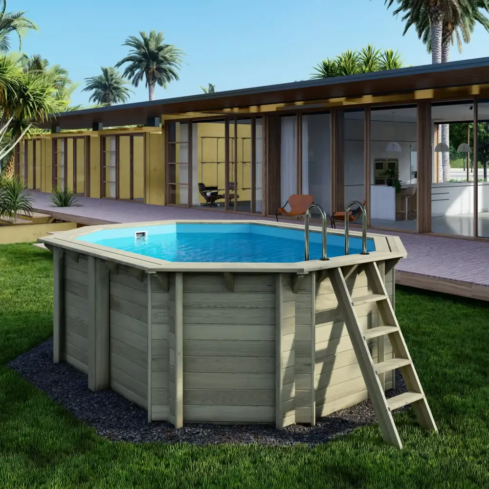 Piscine en bois Nemo 4.3x3 - H.1.31 m fixations à visser