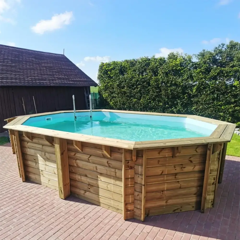 Piscine en bois Nemo 4.3x3 - H.1.31 m fixations à visser