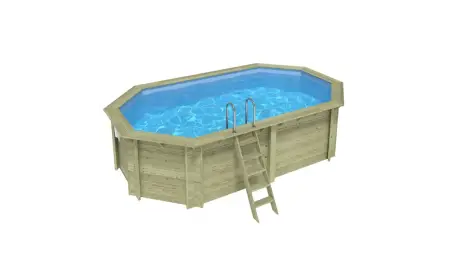 Piscine en bois Nemo 5.79x3.49 - H.1.45 m cadre en métal, sans dalle béton