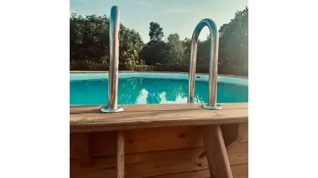 Piscine en bois Nemo 5.79x3.49 - H.1.45 m cadre en métal, sans dalle béton