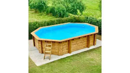 Piscine en bois Nemo 7.3x3.97 - H.1.45 m fixations à visser