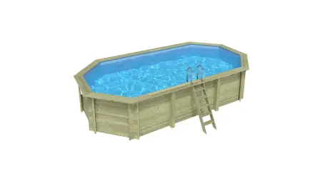 Piscine en bois Nemo 7.3x3.97 - H.1.45 m cadre en métal, sans dalle béton