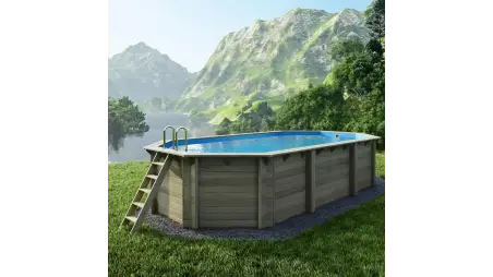 Piscine en bois Nemo 7.3x3.97 - H.1.45 m cadre en métal, sans dalle béton